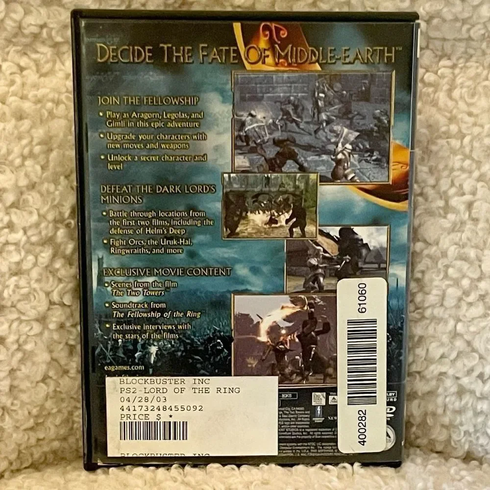 Lord Of The Rings Two Towers PS2 Playstation 2 Game Complete